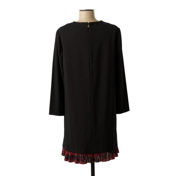 JUST CAVALLI Roberto Cavalli Midi Black Shift Dress W/ Multi Trim Size 8 Wool - Picture 2 of 10
